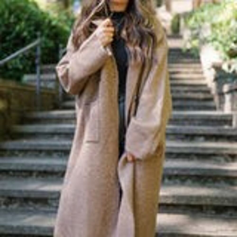 Pink Lily Greta Tan Sweater Coat Amber Massey X - M